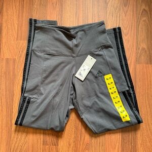 Adidas Women's gray Tights with Black Stripe - Brand New